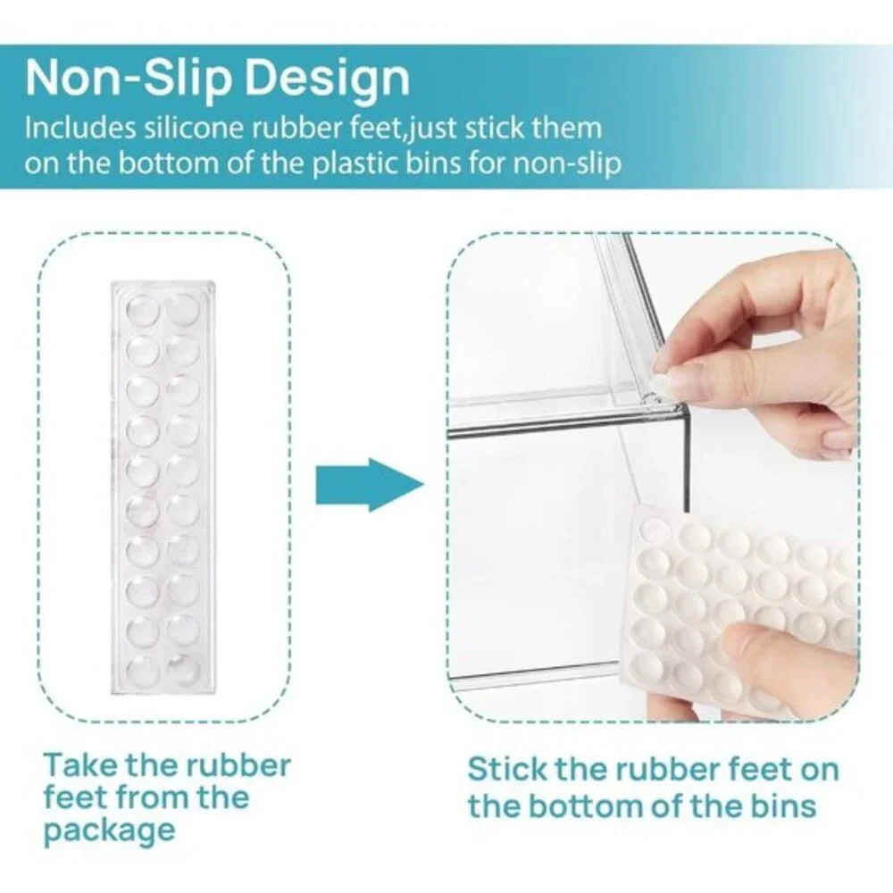 New 4-Pack Clear Stackable Storage Drawers, Acrylic Bins for Bath & Kitchen